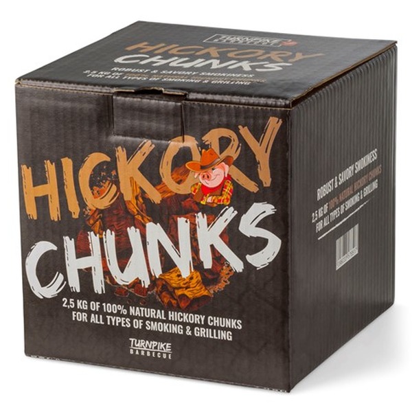 Turnpike BBQ hickory chunks 2.5kg 8l